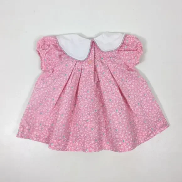 Vintage Handmade Dress Girls Dress Size 12-18m Pink Floral Butterfly - Picture 4 of 5